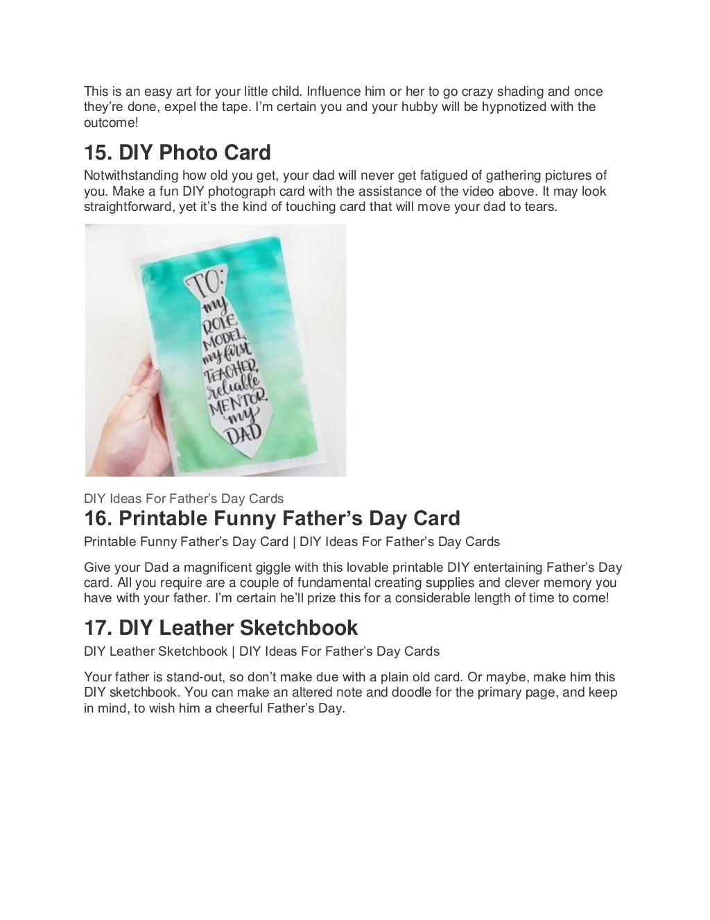 21 DIY Ideas For Father’s Day Cards