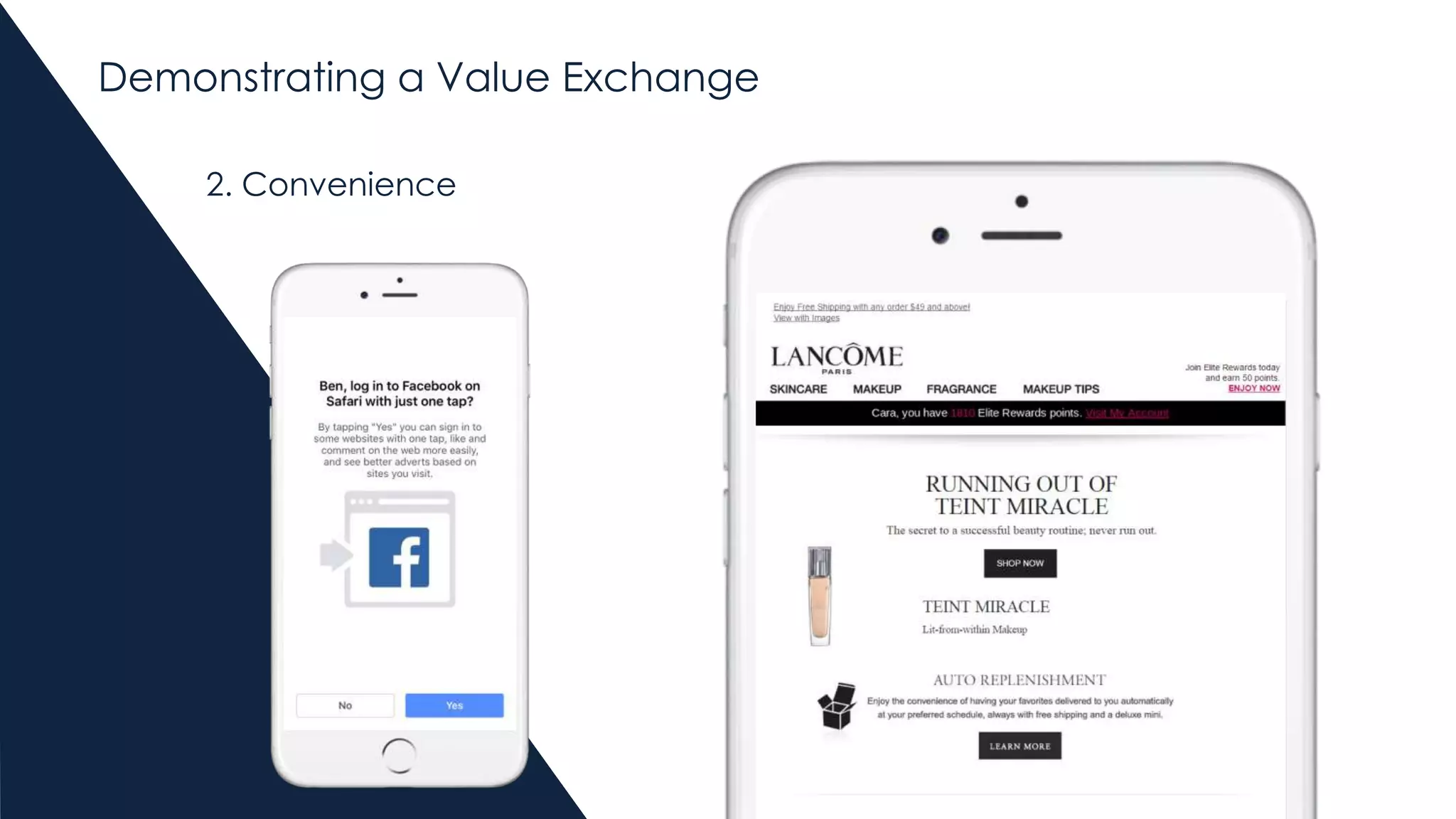 Demonstrating a Value Exchange
2. Convenience
 