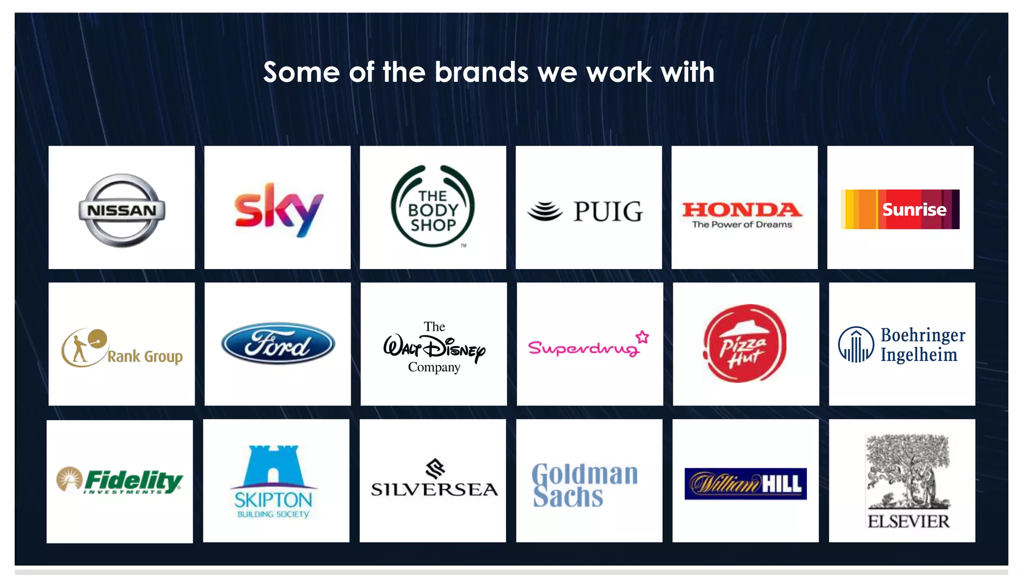 Some of the brands we work with
 