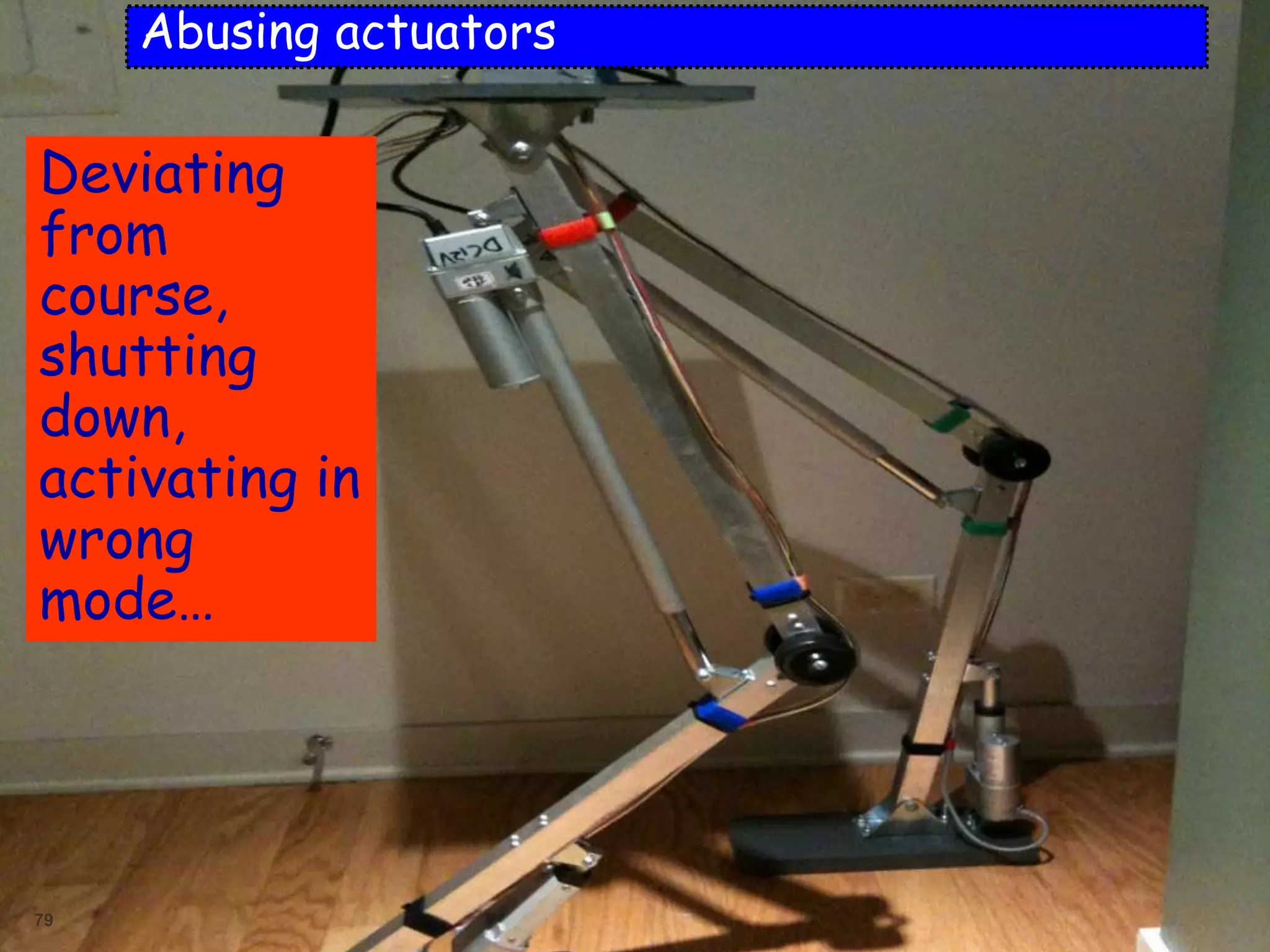 79
Abusing actuators
Deviating
from
course,
shutting
down,
activating in
wrong
mode…
 