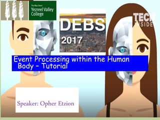 Speaker: Opher Etzion
Event Processing within the Human
Body – Tutorial
 