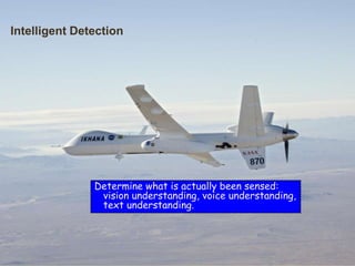 13
Intelligent Detection
Determine what is actually been sensed:
vision understanding, voice understanding,
text understanding.
 