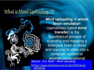 63
Source: S.A. Dash – Mind Uploading
https://www.slideshare.net/prabin210/mind-
uploading
 