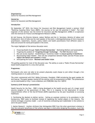 Targeting the problem of ‘Targeting through Technology’ – The RSBY Biometric Card