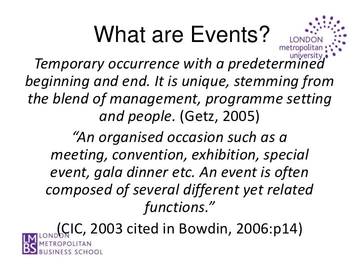 Bowdin events management 3rd edition