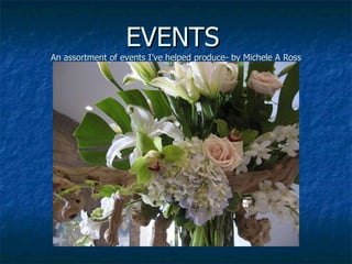 EVENTS   An assortment of events I’ve helped produce- by Michele A Ross 
