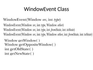 WindowEvent Class