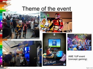 Theme of the event
AME 1UP event
(concept: gaming)
 