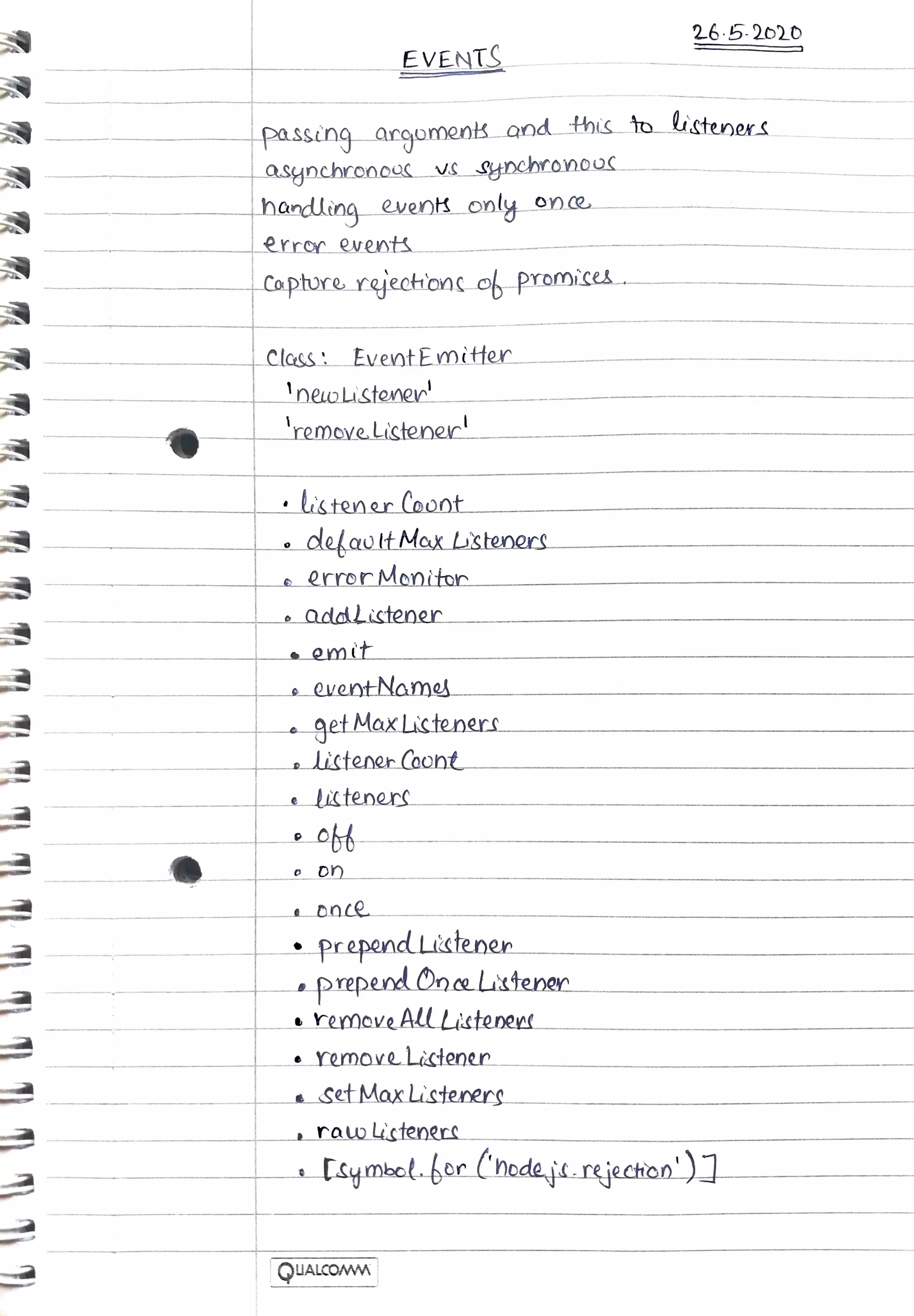 Events - Node.js : Notes | PDF