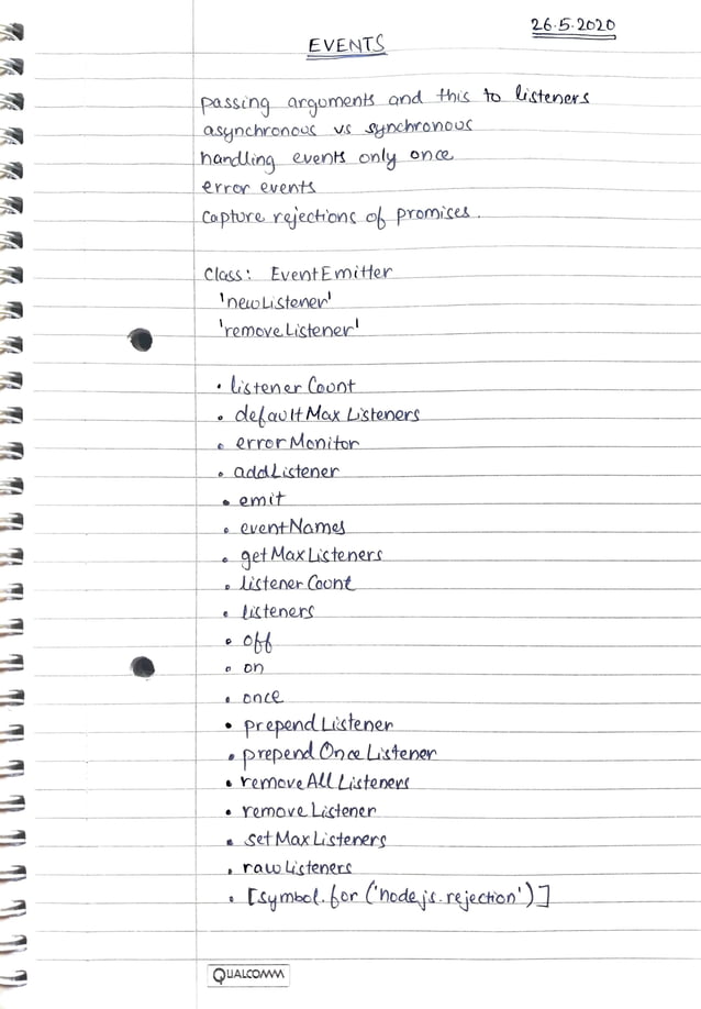 Events - Node.js : Notes | PDF