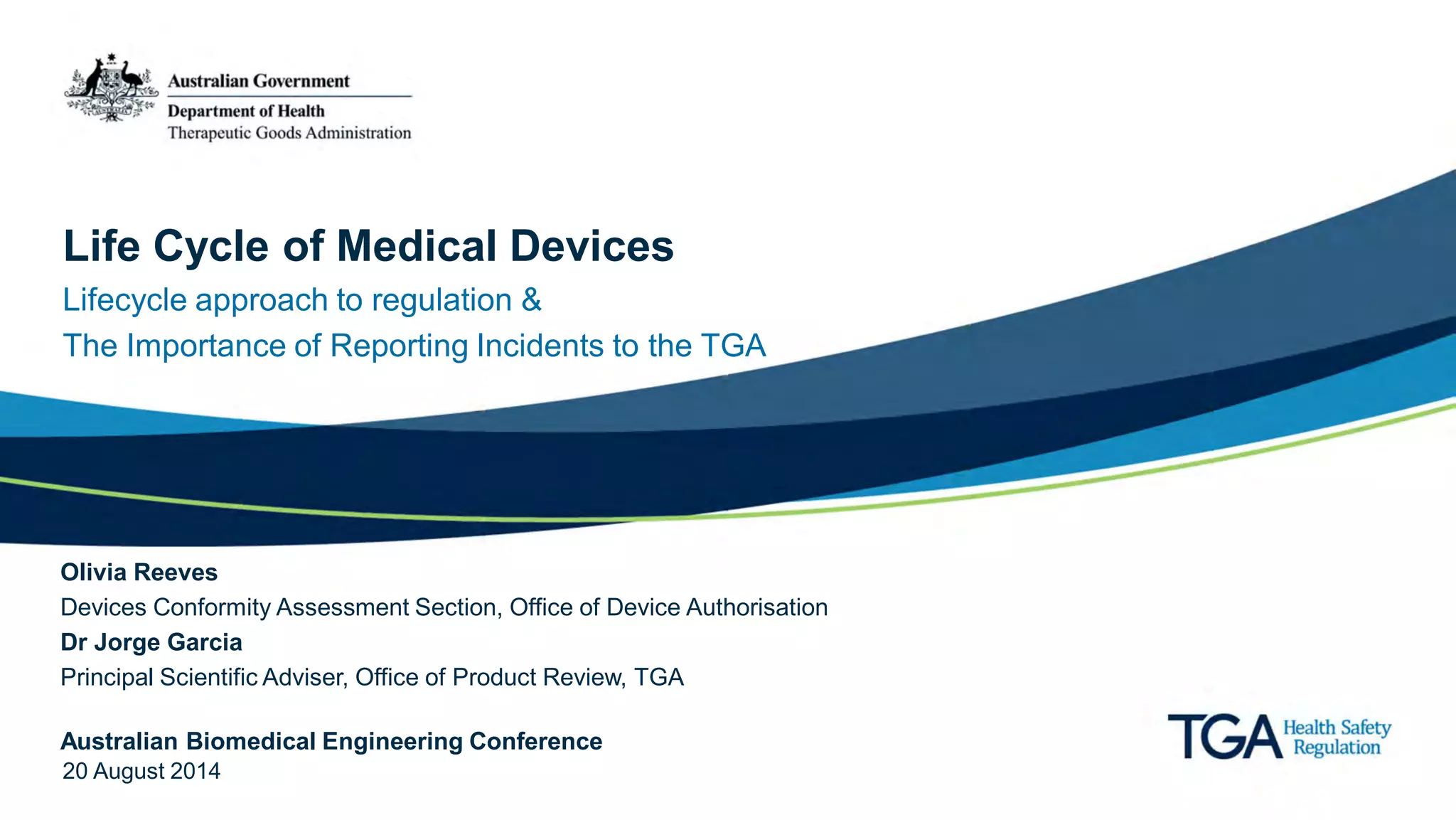 Presentation: Life cycle of medical devices | PDF