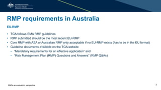 Rhmpp Sample Application An update on risk management plans - an evaluator's perspective | PPTX