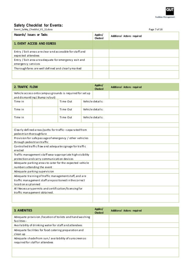 catering checklists