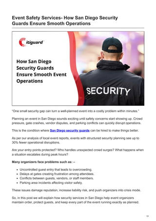 Keep Your Event Safe with Expert San Diego Security Guards | PDF