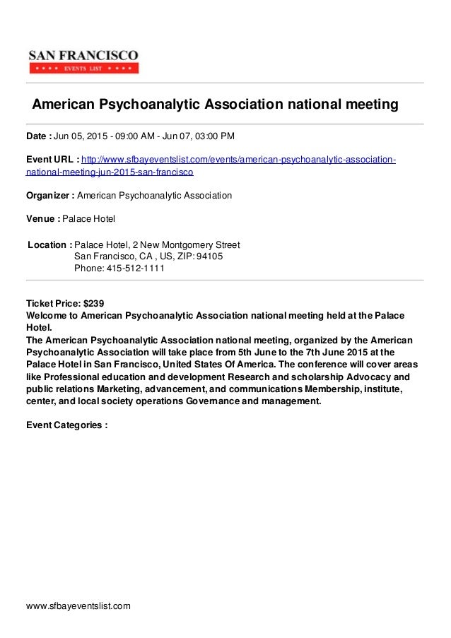 American Psychoanalytic Association national meeting