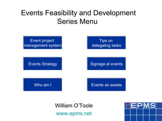 Events feasibility and development series project system | PPT