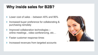 ›
›

›

Lower cost of sales - between 40% and 90%
Increased buyer preference for collaborating &
purchasing remotely

Improved collaboration technologies –
online meetings , video conferencing, etc…

›

Faster customer response times

›

Increased revenues from targeted accounts

 