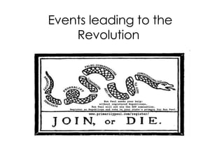 Events leading to the Revolution  