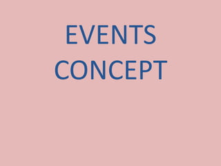EVENTS 
CONCEPT 
 