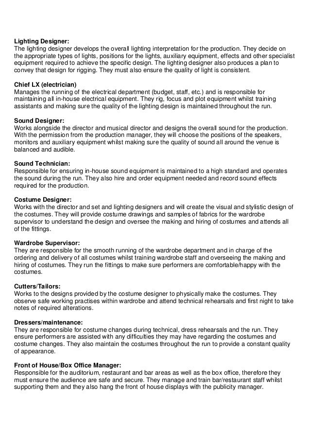 Events Management Team Job Roles