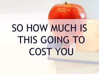SO HOW MUCH IS
THIS GOING TO
COST YOU
 