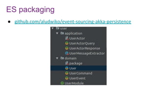 ES packaging
● github.com/aludwiko/event-sourcing-akka-persistence
 