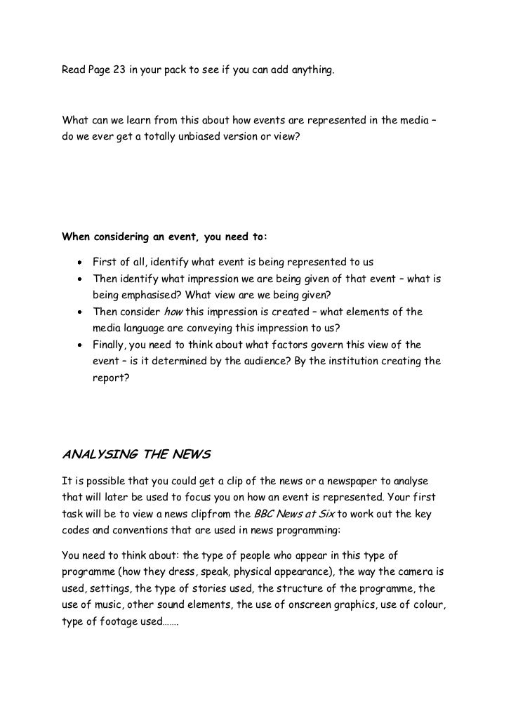 Events worksheet
