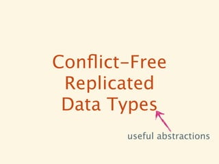 Conﬂict-Free
 Replicated
 Data Types
       useful abstractions
 