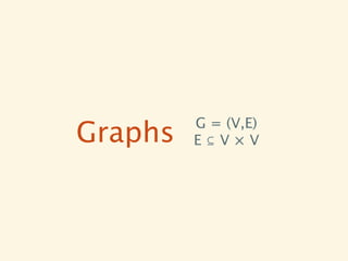 G = (V,E)
Graphs   E⊆V×V
 