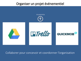 Organiser un projet événementiel
Collaborer pour concevoir et coordonner l’organisation
museomix
 