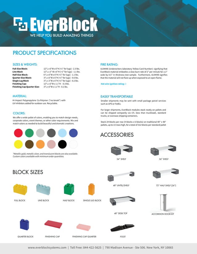 EverBlock Modular Building Blocks - specification sheet 2019 | PDF