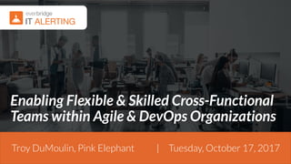 v
Enabling Flexible & Skilled Cross-Functional
Teams within Agile & DevOps Organizations
Troy DuMoulin, Pink Elephant | Tuesday, October 17, 2017
 