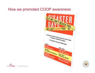 How we promoted COOP awareness
 