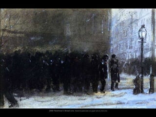 1900 Fleishman's Bread Line. Pastel & watercolor on paper (21,6 x 34,3 cm)
 
