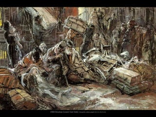 1904 Desalojo (Lower East Side). Gouache sobre papel (21,3 x 33,3 cm)
 