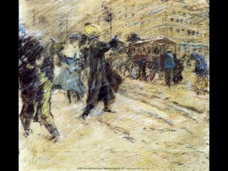 1898 Tormenta de nieve, Madison Square, N. Y. Lápiz y pastel (57,8 x 65,7 cm)
 