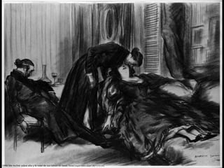 1906 Me incliné sobre ella y le robé de sus labios un beso. Conté crayón sobre papel (38,7 x 51 cm)
 