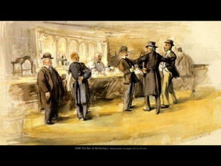 1908 The Bar at McSorley's. Watercolour on paper (27,3 x 47 cm)
 