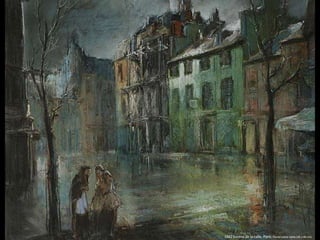 1942 Escena de la calle, París. Pastel sobre tabla (36 x 46 cm)
 
