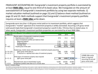 FRADULENT	
  ACCOUNTING	
  #4:	
  Evergrande’s	
  investment	
  property	
  porkolio	
  is	
  overstated	
  by	
  
 at	
  ...