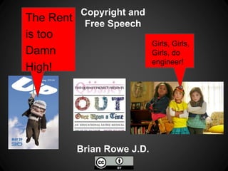 Copyright and
Free Speech
Brian Rowe J.D.
The Rent
is too
Damn
High!
Girls, Girls,
Girls, do
engineer!
 