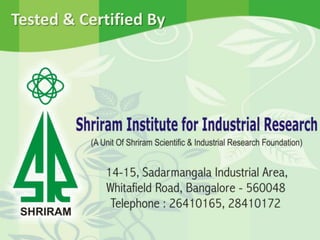 Tested & Certified By
 