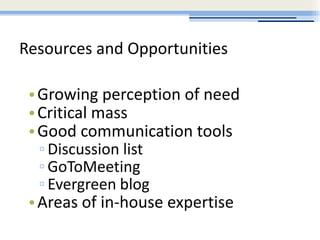 Evergreen Docs Planning Session 2009 Slide 10