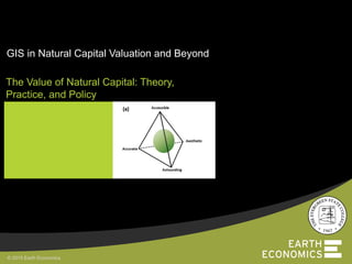 © 2015 Earth Economics© 2015 Earth Economics
GIS in Natural Capital Valuation and Beyond
The Value of Natural Capital: Theory,
Practice, and Policy
 