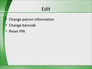 Evergreen Indiana Basic Circulation Class | PPT