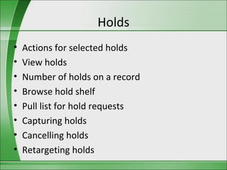 Evergreen Indiana Basic Circulation Class | PPT