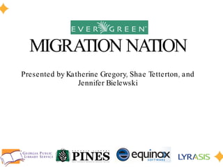 MIGRATION NATION Presented by Katherine Gregory, Shae Tetterton, and Jennifer Bielewski 
