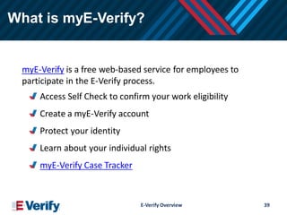 eVerify Overview and Detailed Instructions to Set up an account | PDF