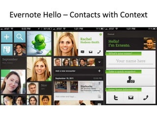 Evernote Hello – Contacts with Context
 