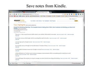 Save notes from Kindle.
 